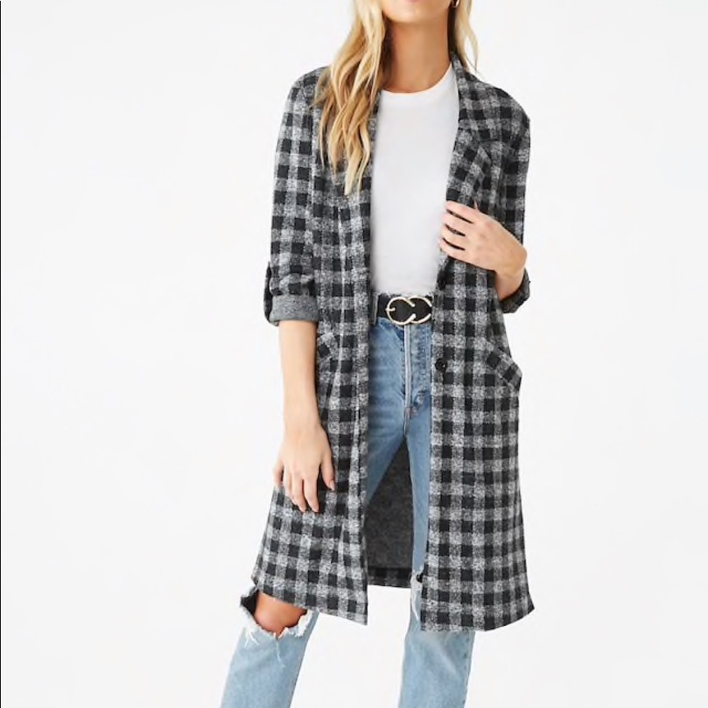 Plaid Longline Jacket